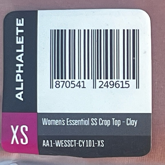 Alphalete Essential Short Sleeve Crop Top - Clay - Picture 3 of 7